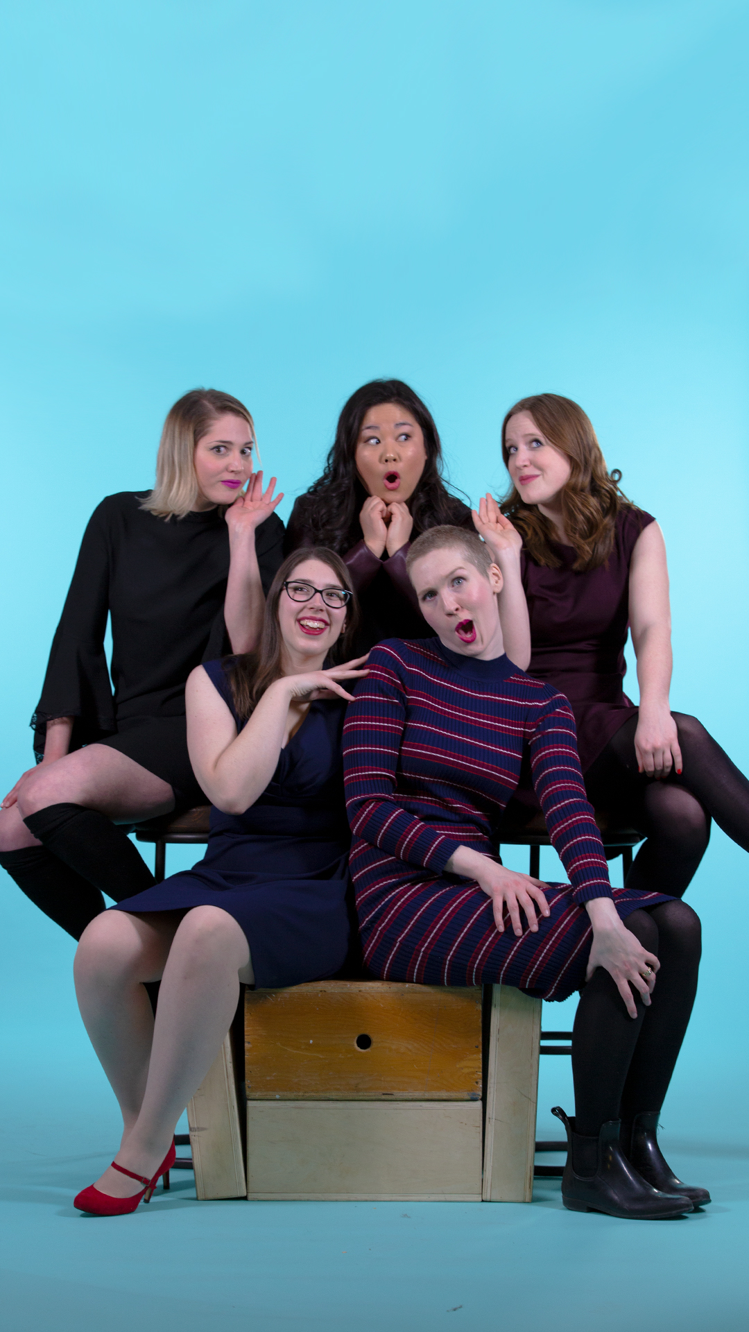 Big Chick Energy Sketch comedy troupe from left to right Emily Milling Julia Jones Jo Anne Tacorda Alicia Carrick Samantha Sexton<br />
