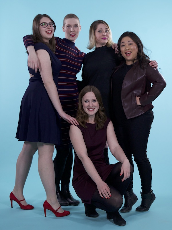 Big Chick Energy Comedy Sketch Troupe from left to right Julia Jones Alicia Carrick Samantha Sexton Emily Milling Jo Anne Tacorda